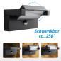 Preview: LED Außenwandleuchte mit Sensor 3011B1 – 9 W, 3000 K, IP44, schwenkbar, schwarz