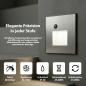 Preview: MAXKOMFORT LED Treppenlicht mit Sensor MOD5S1– 3-CCT, Magnet-Blenden in Weiß oder Alu Gebürstet, Eckig, 230V, 1,6W