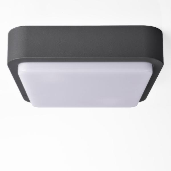 Außenwandleuchte aus Aluminium 1419, Anthrazit– 280x280 mm, IP44, für 2xE27 Leuchtmittel