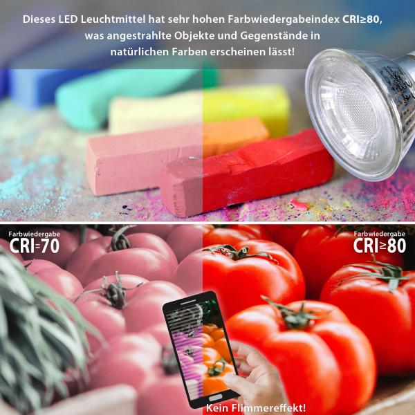 LED Spot-Lampe Glas 7 Watt neutralweiß GU10 230V