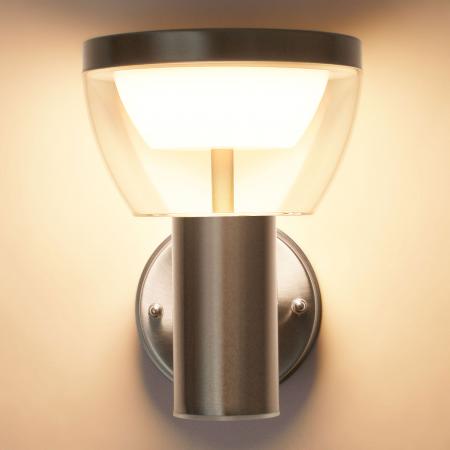 LED Außenwandleuchte "309A"-SN, Edelstahl – IP44, 3000K, 550lm
