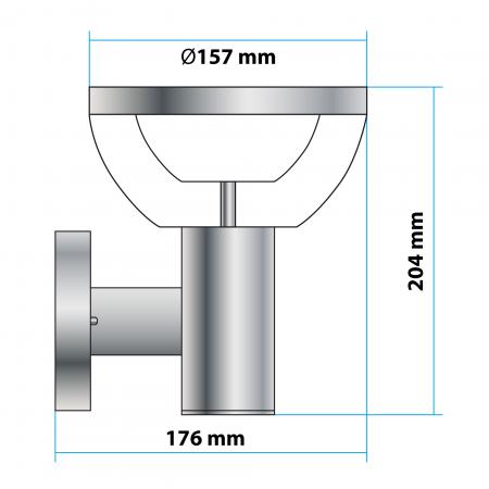 LED Außenwandleuchte "309A"-SN, Edelstahl – IP44, 3000K, 550lm