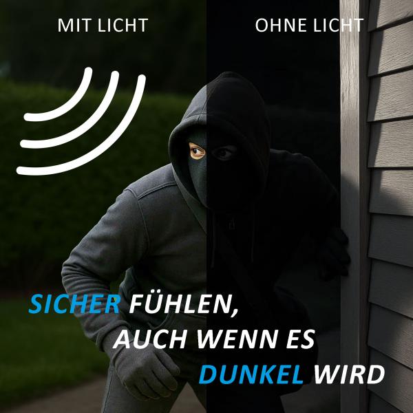 Außenwandleuchte mit Sensor 4052B1 IP44 schwarz
