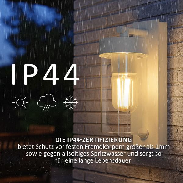 Außenwandleuchte mit Sensor 4052B1 IP44 weiß