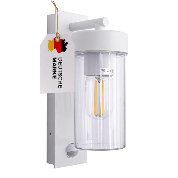 Außenwandleuchte mit Sensor 4052B1 IP44 weiß