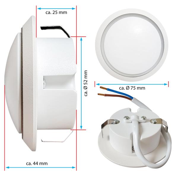 LED Treppenbeleuchtung 6125R, 2,5W, Warmweiß 3000K