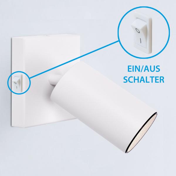 GU10 Deckenleuchte ProSpot 865-1s weiß mit Schalter