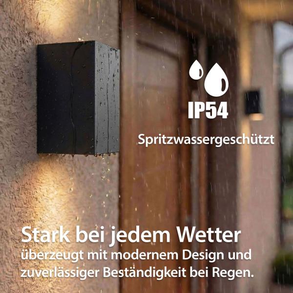 Preview: Außenwandleuchte aus Aluminium 1268B1-BK