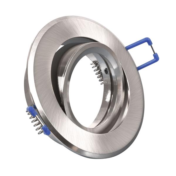 Eleganter LED Einbaustrahler HMZ-5103-SN Rund in Silber Gebürstet GU10 IP20