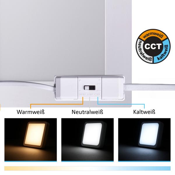 Preview: LED-Panel 2601S-WH – 6 Watt, CCT einstellbar, eckig