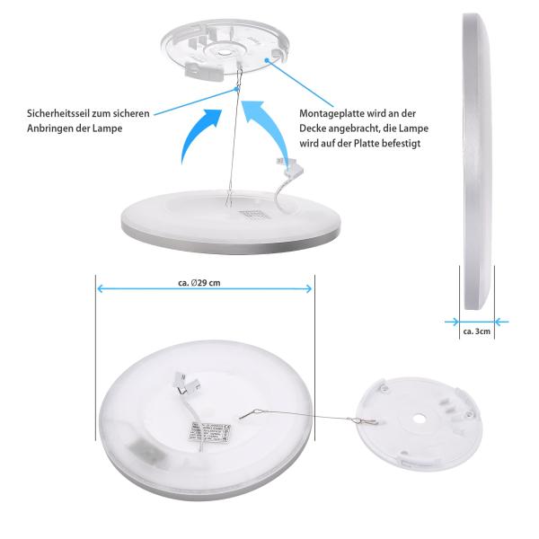 LED Deckenleuchte LUCKY Rund 18W, Neutralweiß