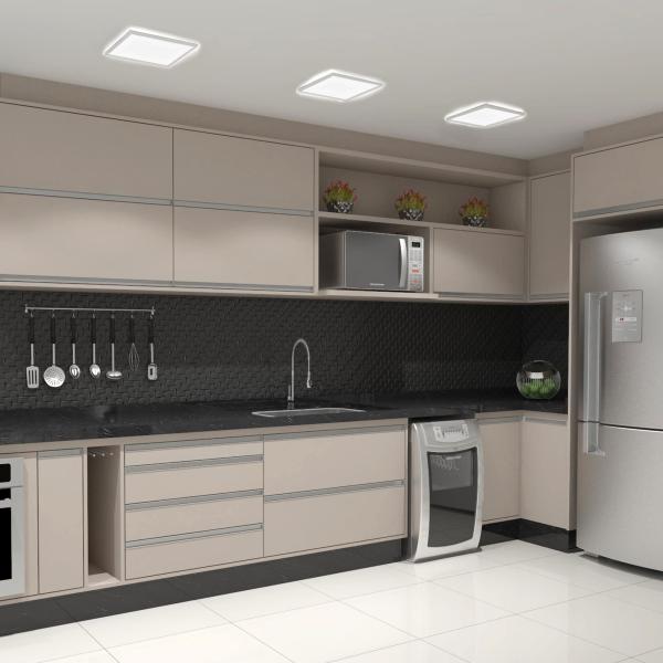 LED Deckenleuchte LUCKY eckig 18W, Neutralweiß in Weiß