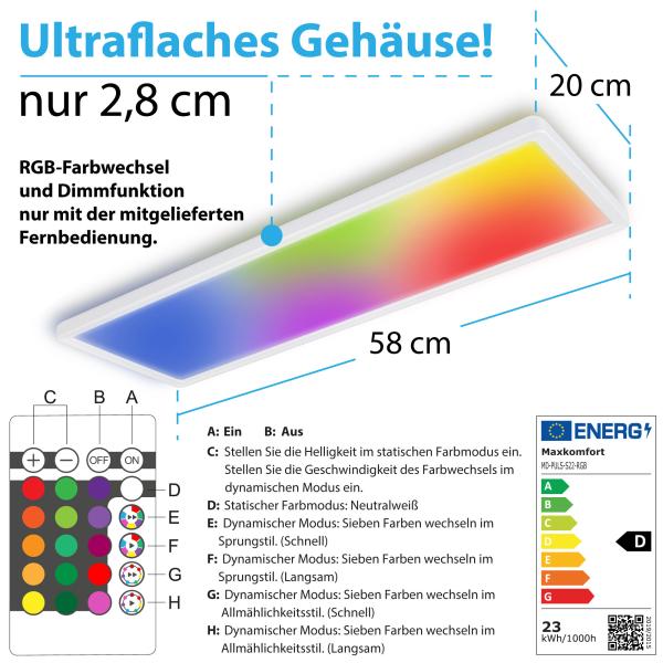 LED Deckenlampe PULS S22 RGB, 3150 lm, 23W