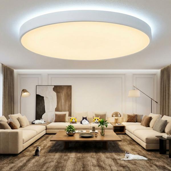 LED Deckenleuchte MK800R (Warmweiß) mit Backlight (Neutralweiß) Rund Ø80 cm