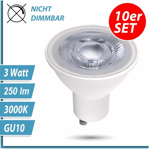 10x LED GU10 Lampe 3W warmweiß