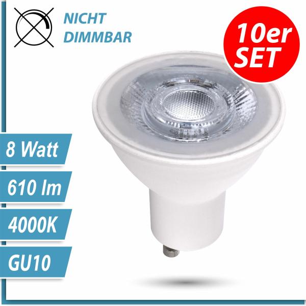 10x LED GU10 Lampe 8W neutralweiß