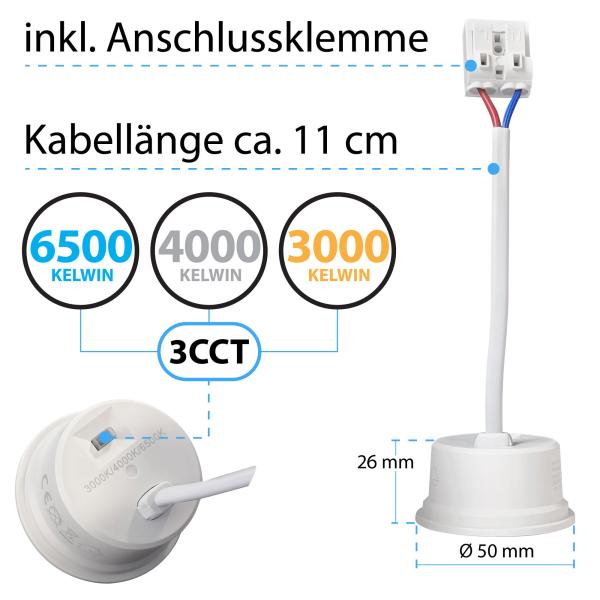 10 x LED Leuchtmittel Modul 7W CCT ( Warmweiß, Neutralweiß, Kaltweiß)