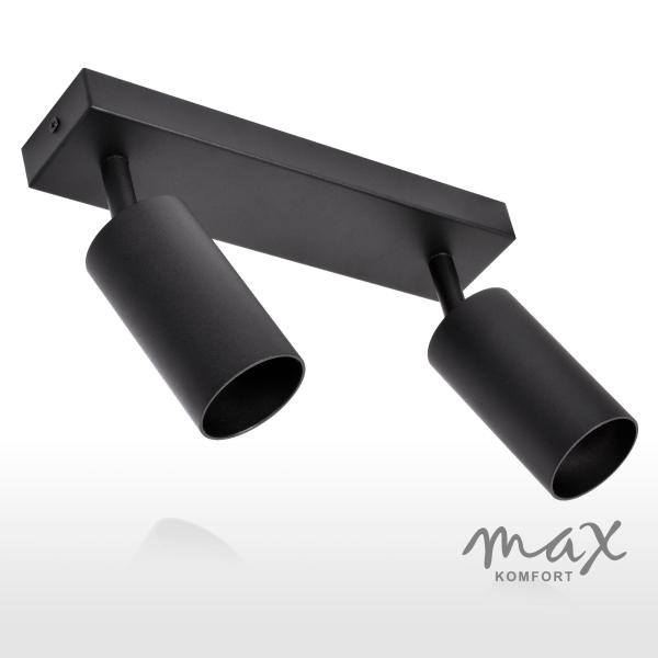 Preview: GU10 Deckenleuchte ProSpot 866-2-BK, schwarz