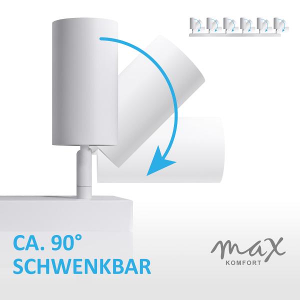 GU10 Deckenleuchte ProSpot 866-6-WH, weiß
