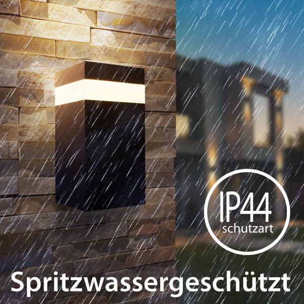 LED Außen-Wandleuchte 1618J – 9W – 680 Lumen – Warmweiß, Neutralweiß, Kaltweiß einstellbar – IP44 – Schwarz