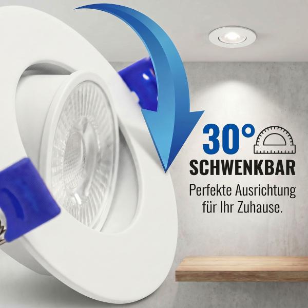 Preview: 3er SET LED Einbaustrahler QUASAR 4,5W weiß