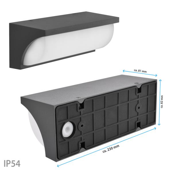 LED Außenwandleuchte Anthrazit 9W 19301A LERA