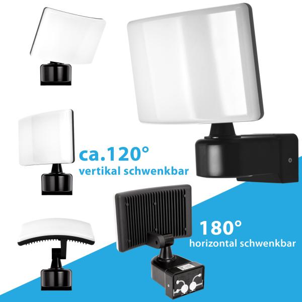 LED Fluter SUN2200 mit einem Leuchtpanel schwarz 30 Watt IP65 garagenbeleuchtung led