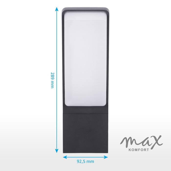 LED Außenwandleuchte EVA 2305A – Anthrazit | 12W, 1500lm, IP65