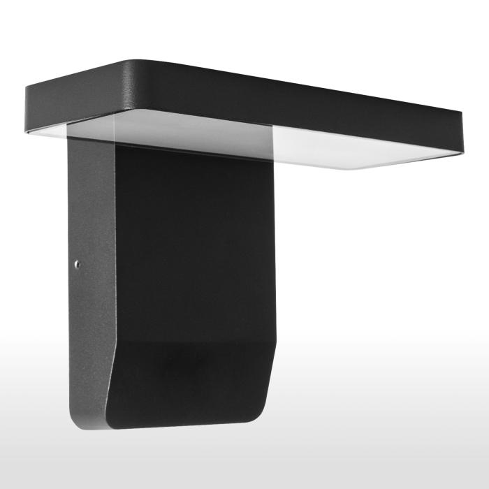 LED Außenwandleuchte 3015A schwarz– 9W, 3000K warmweiß, IP44, ohne Bewegungsmelder