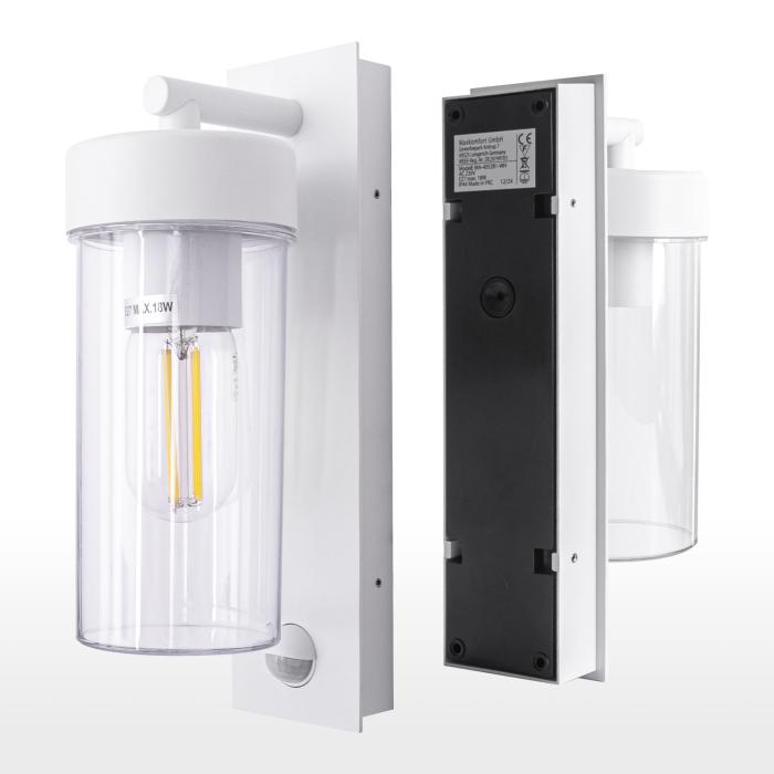 Außenwandleuchte mit Sensor 4052B1 IP44 weiß