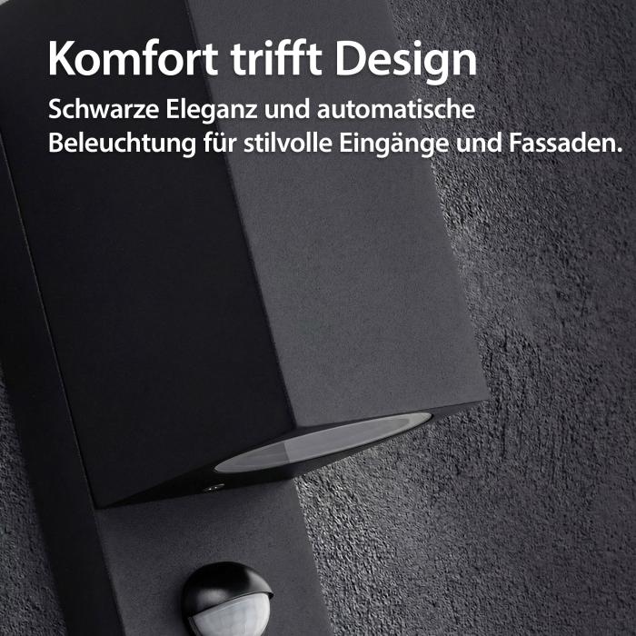 Außenwandleuchte aus Aluminium 1268E1-BK, IP44