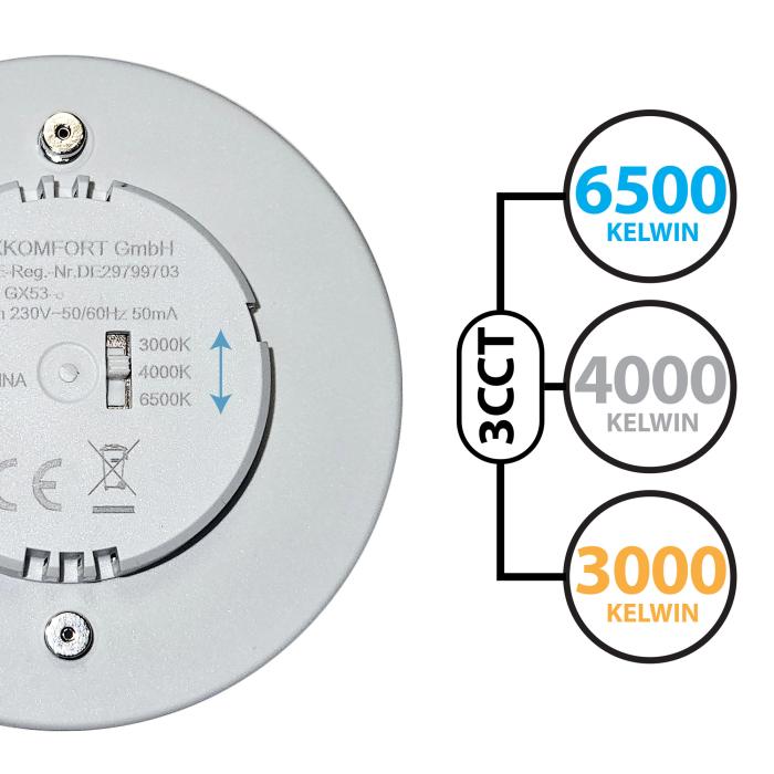 LED GX53 Leuchtmittel 8W – 3-stufig CCT einstellbar