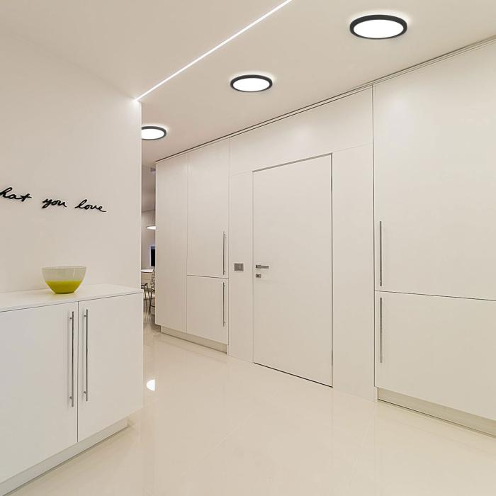 LED Deckenleuchte LUCKY Rund 12W, Neutralweiß, Schwarz