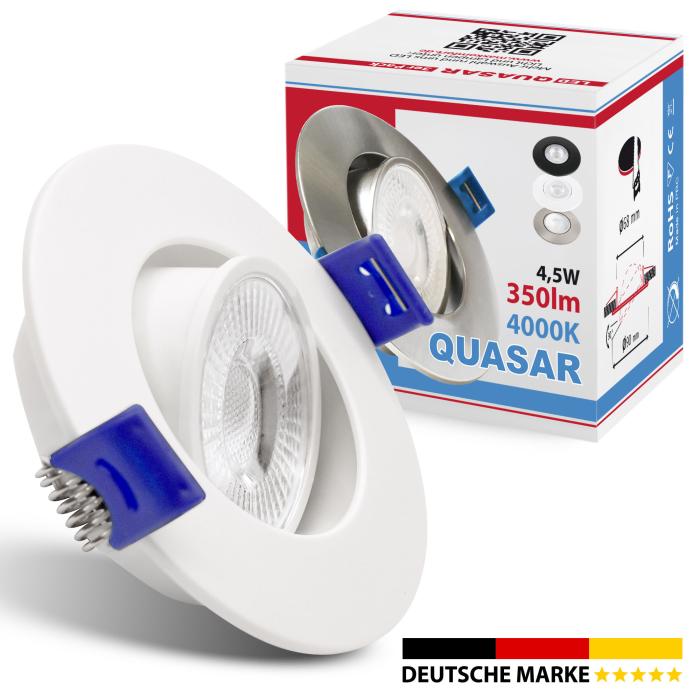 3er SET LED Einbaustrahler QUASAR 4,5W weiß