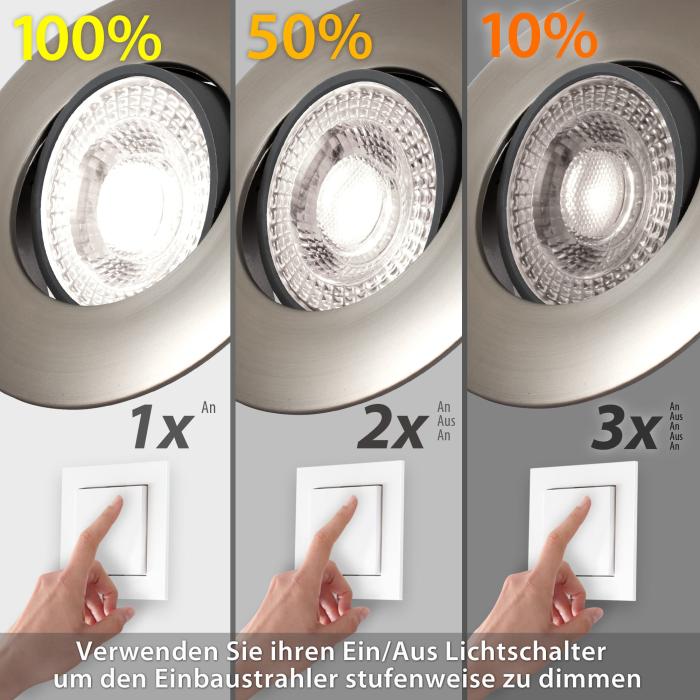 6 LED Einbau-Strahler Spots 86mm dimmbar 5,5W silber bei Marktkauf online  bestellen