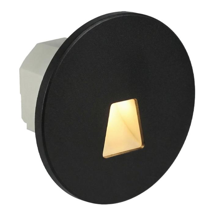 LED Treppenleuchte MOD-6A+Cover rund (Trapez) 1,5W – Lichtfarbe einstellbar – Weiß / Schwarz / Alu / Titanium Gold